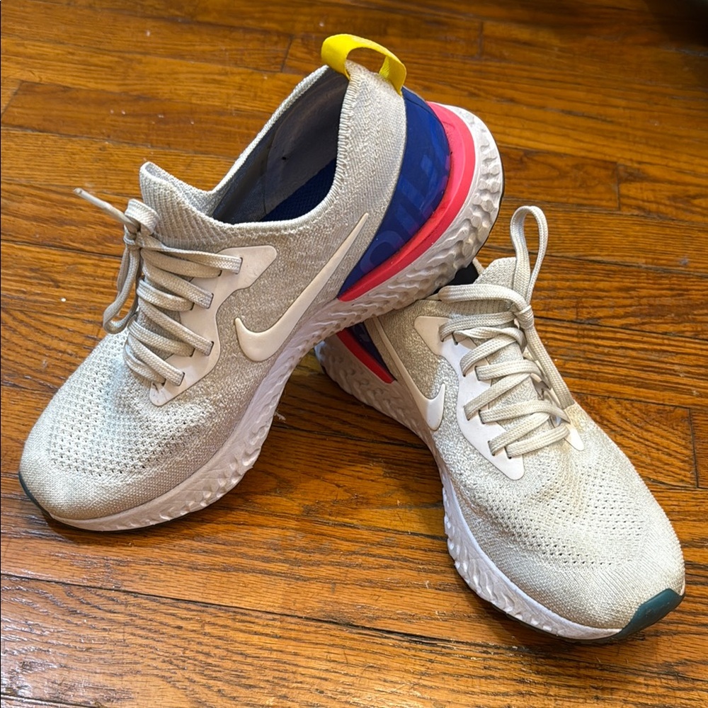 Nike Epic React Flyknit White Blue Pink Racer